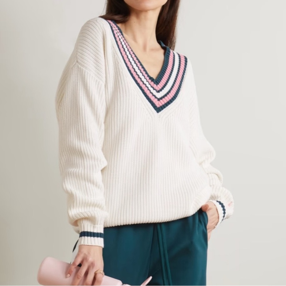 The Upside Queenwood Louis Cotton Tennis Sweater XS